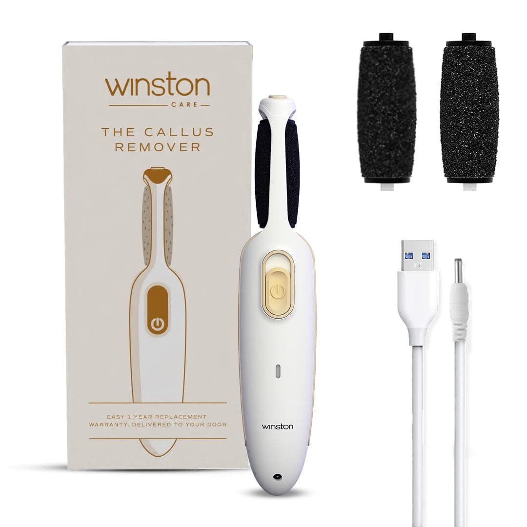 Winston Electric Callus Remover for Feet | 120 Min Runtime, Fast Charging | Rechargeable Foot File | 2 Speed Pedicure Tool for Hard Skin, Cracked Heels & Dead Skin Remover | 1 Year Warranty