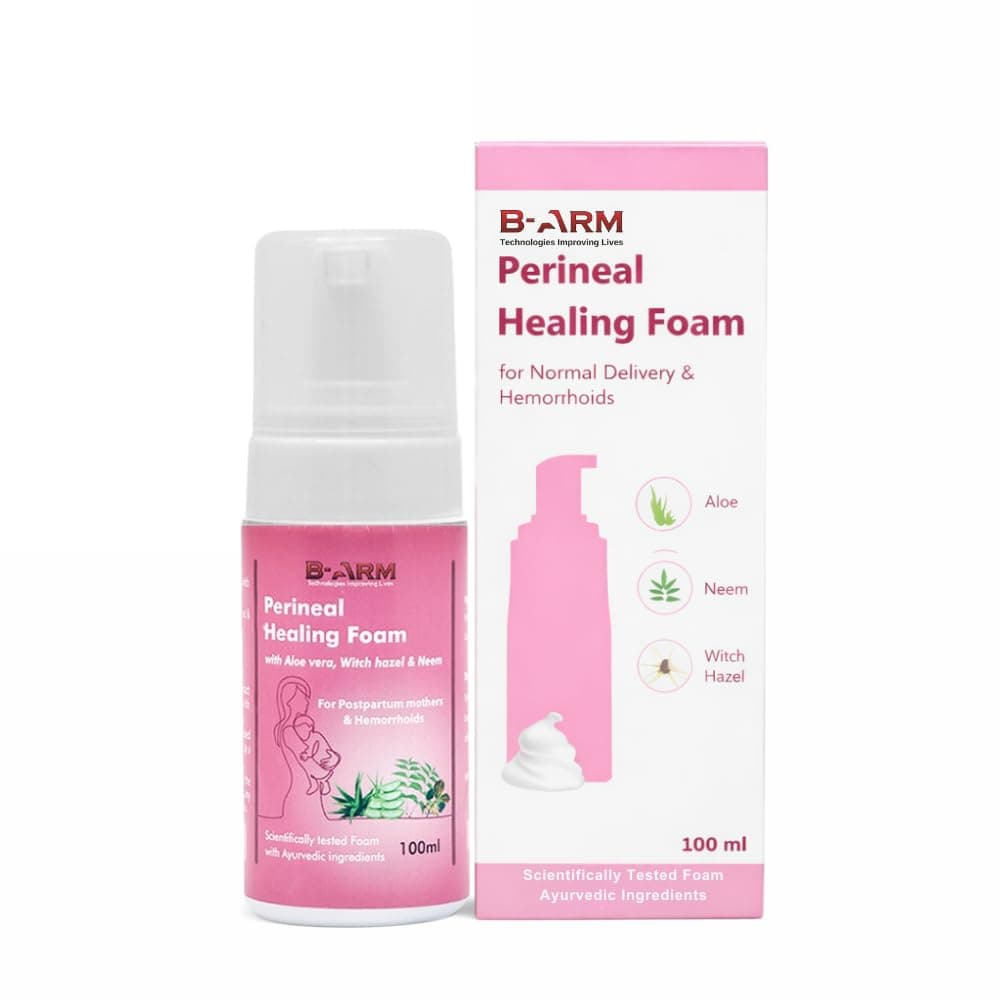 B-Arm Perineal Cooling & Healing Foam for Postpartum Care| Infused with Ayurvedic Ingredients like Witch Hazel, Aloe Vera & Neem| Scientifically Tested| Cooling Foam for Hemorrhoid Irritation