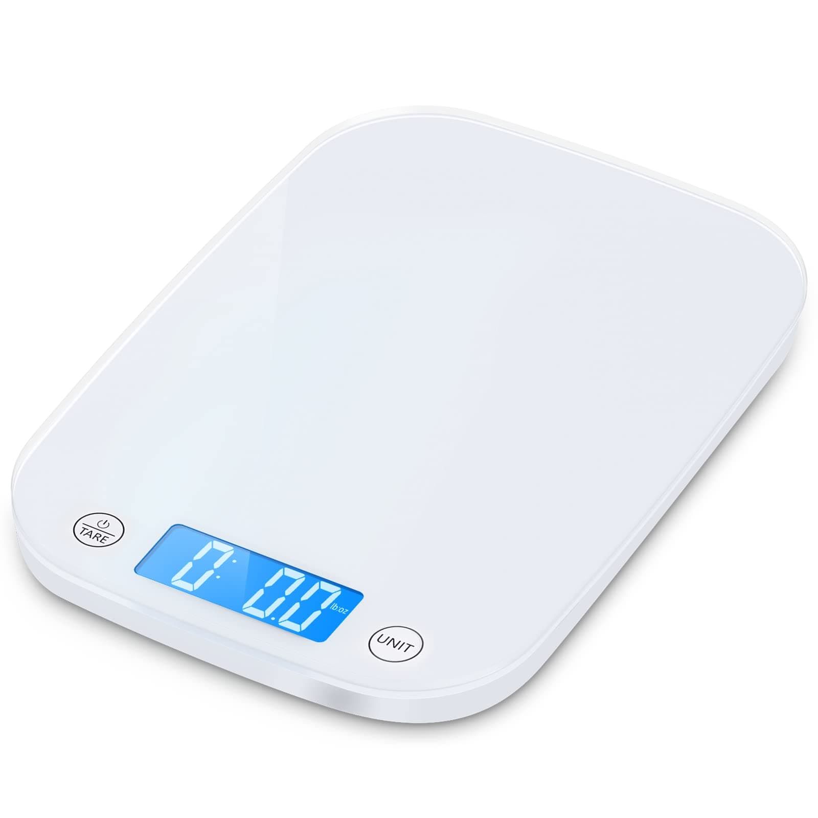 Nicewell Food Scale, 22lb/10kg White Kitchen Scale for Baking Cooking, Weighs in Grams and Ounce with 0.1oz/1g Resolution, Sleek and Water-Resistant Panel