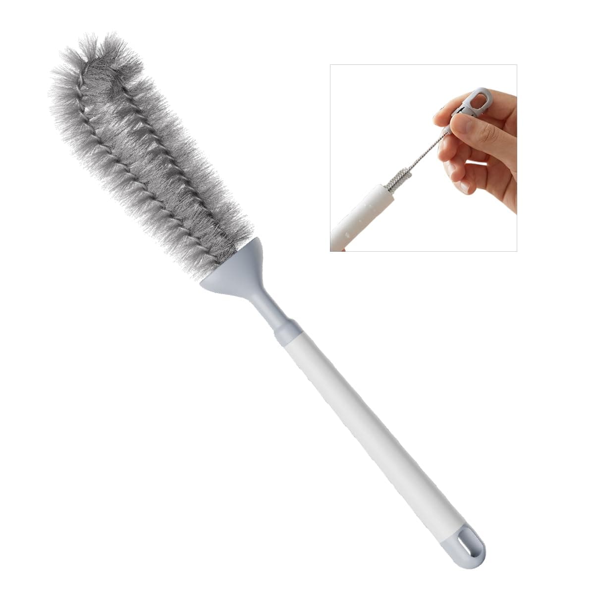 Lifelong Bottle Cleaning Brush for Water Bottle, Vase & Glassware | Flexible Long Handle Cup, Tumbler & Jar Cleaner Brush | Multipurpose Kitchen Bottle Cleaning Brushes Set | Easy Grip Handles