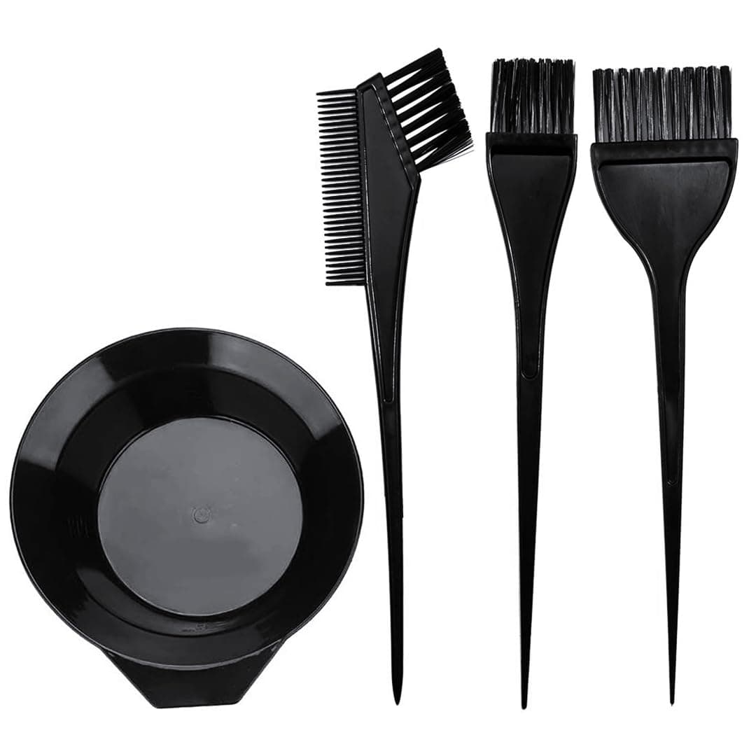 Hair Dye Color Brush and Bowl Set 4Pcs Hair Coloring Tools Mixing Kit with Tint Brush Comb and Bowl for Hair Dyeing Coloring Applicator Salon and Home Use, Professional Hair Coloring Accessories Set