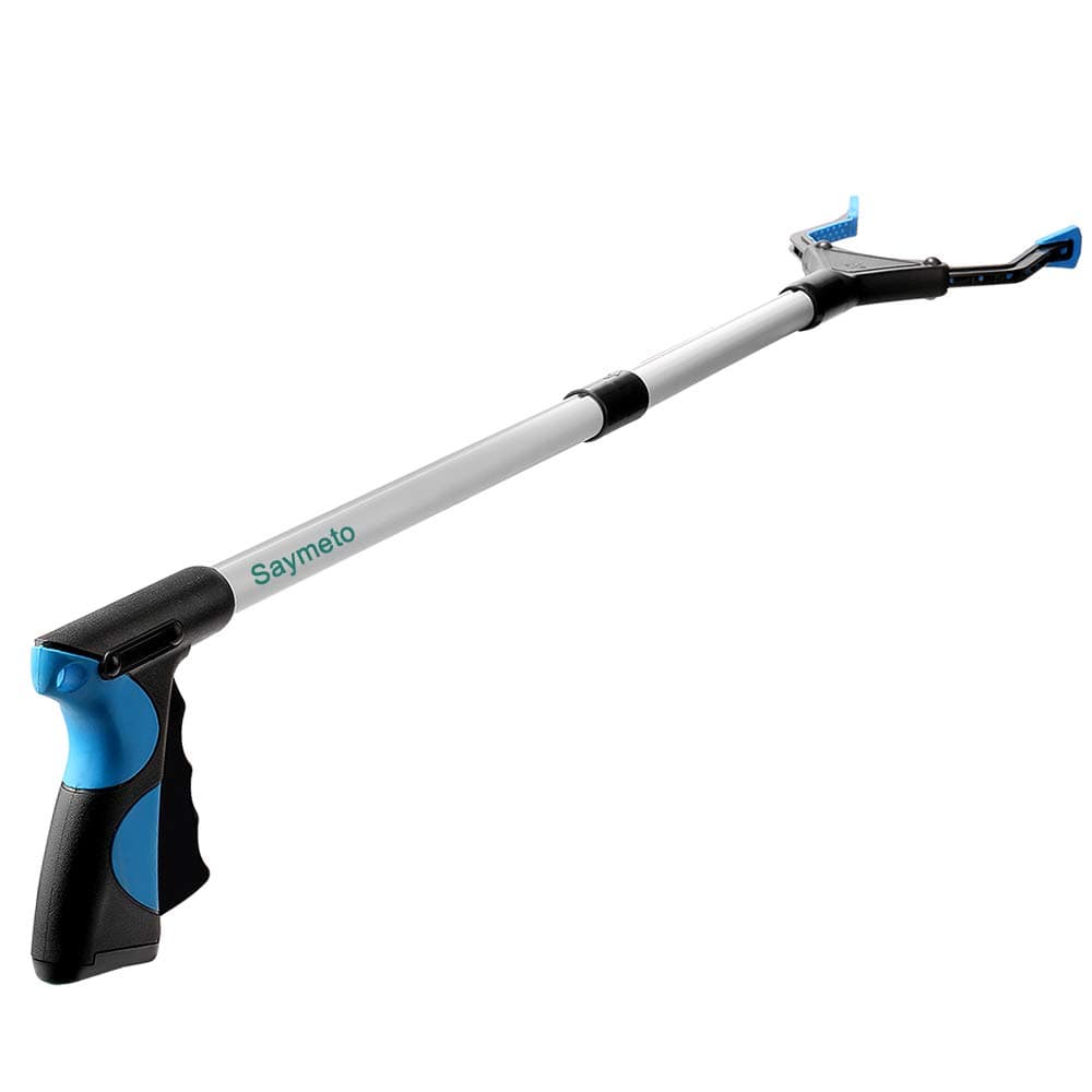Grabber Reacher Tool for Elderly, 32" Foldable Picker Upper Grabber, Long Handy Mobility Aids, Reaching Assist Tool for Trash Claw Pick up, Litter Picker, Garden Nabber, Arm Extension (Mazarine2)