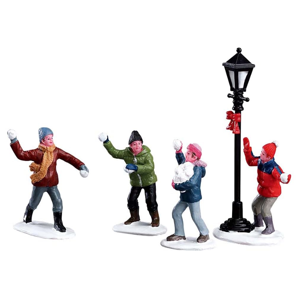 Lemax Village Collection Snowball Fight, Set of 4 #32133