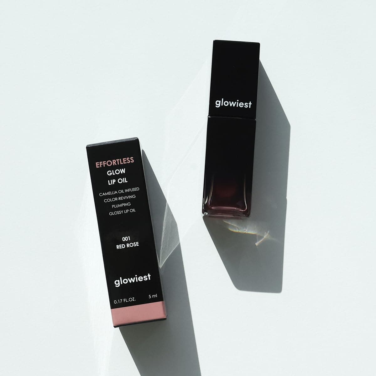 Glowiest Glowiest Effortless Glow Lip Oil Korean With Vitamin C And Camellia Japonica Seed Oil For Long-Lasting Nourishment And Hydration | Non-Sticky Shine | Korean Lip Oil For Women - 5Ml (Red Rose)