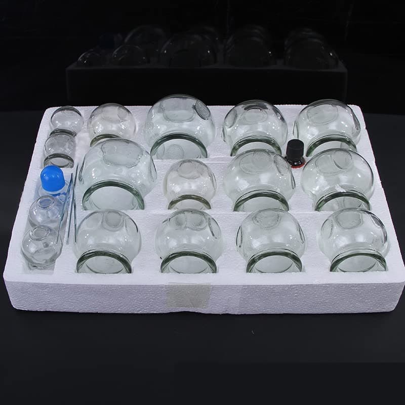 Aravli Acupuncture Hijama Fire Glass Cups Set Of 16 Pieces For Cupping Therapy,Deep Tissue Massage,Chinese Medical Vacuum Cupping Set For Physiotherapy Acupuncture Therapy