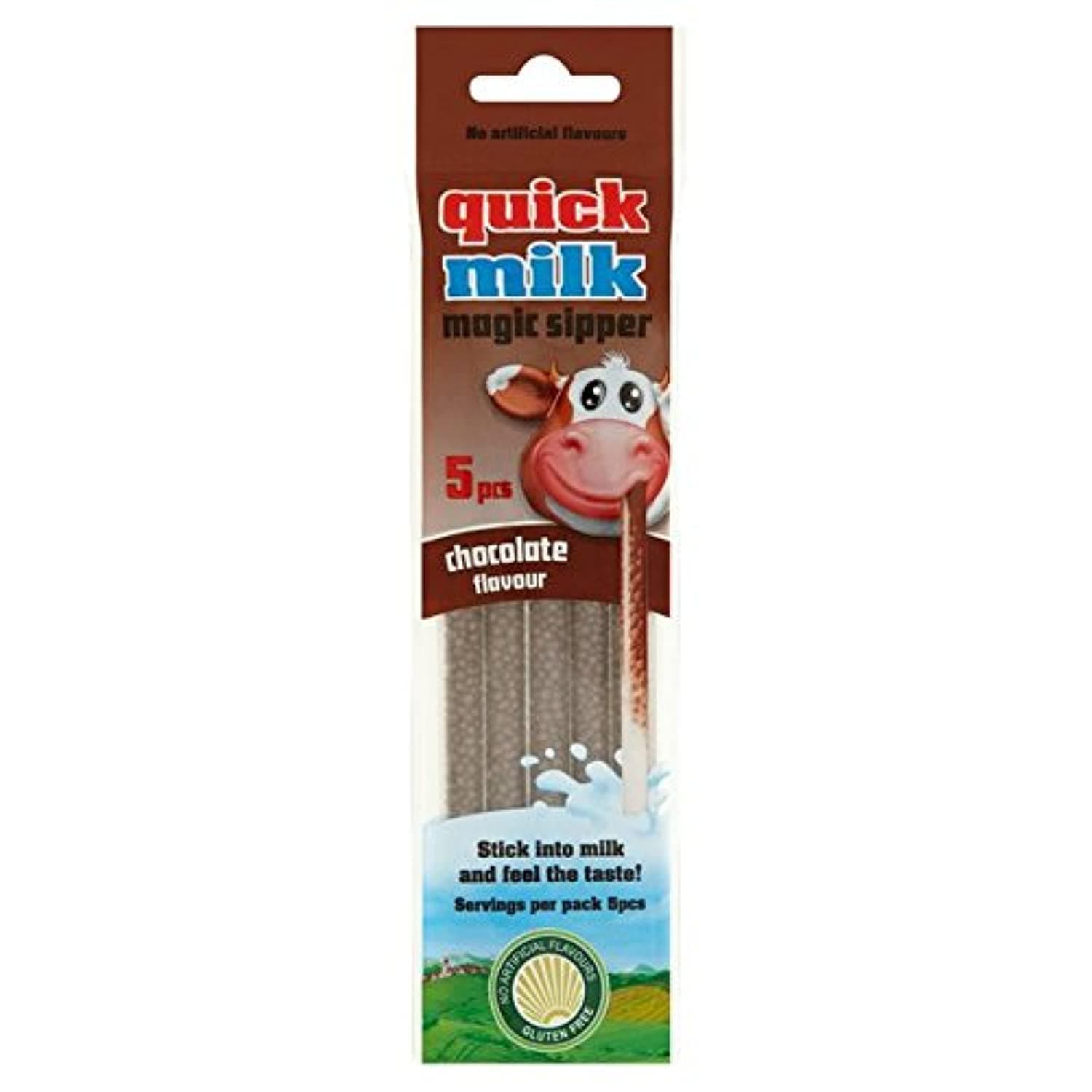 Quick Milk Gluten-free Magic Sipper Straws (Chocolate Flavour)-Pack of 2, 5 Pieces