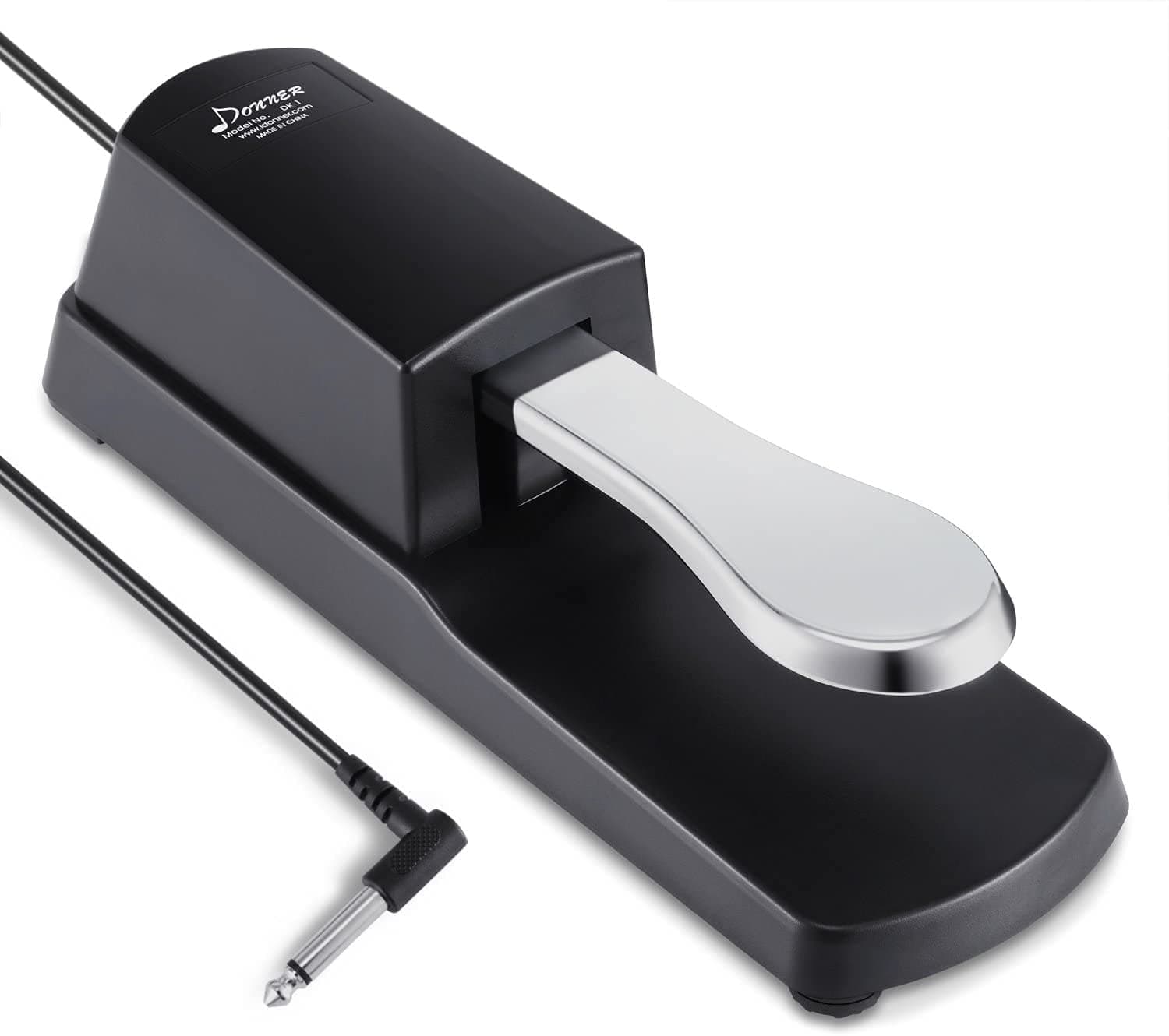 Juarez Piano Sustain Pedal, Keyboard Sustain Pedal for Digital Piano Electronic Keyboard MIDI Synthesizer, Sturdy Durable, with Polarity Switch