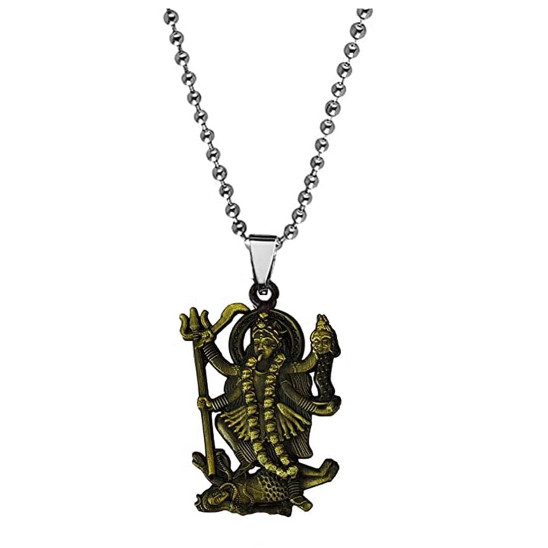 AFH Goddess Kali/Maa Kali/Mahakali Locket Stainless Steel Chain Pendant for Men and Women