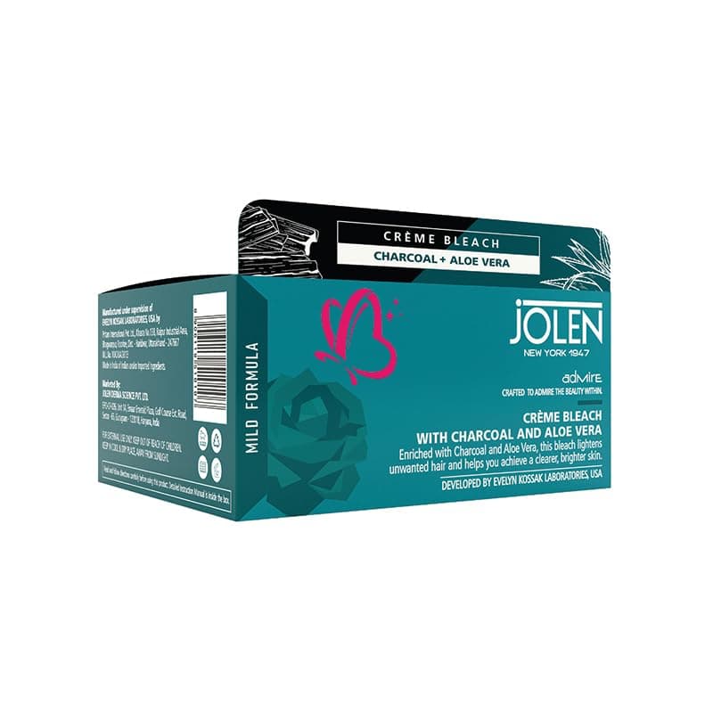 Jolen New York Creme Bleach with Charcoal and Aloe Vera, 40gm