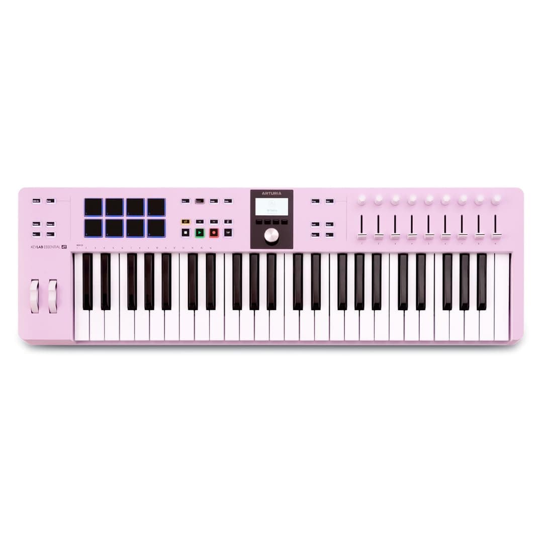 Arturia KeyLab Essential 49 mk3 Rose Quartz Edition – 49-Key USB-C MIDI Keyboard Controller with Pads, Faders, DAW Integration, Analog Lab Pro & Ableton Live Lite
