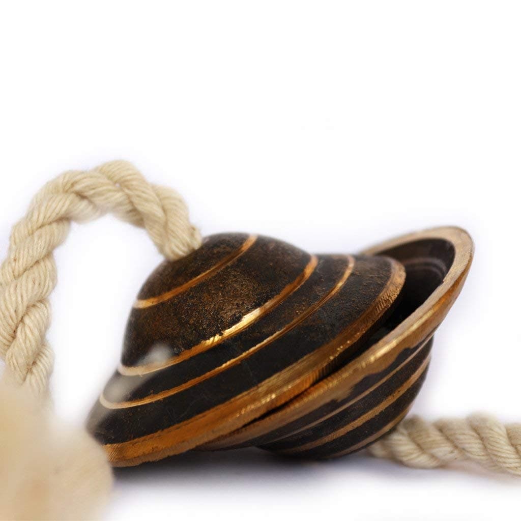 DeKulture Handmade Pure Kansa Mini Manjeera Indian Small Hand Cymbal Clapper Bell For Religious Ceremonies Bhajans, 2X1 (DH) Inches