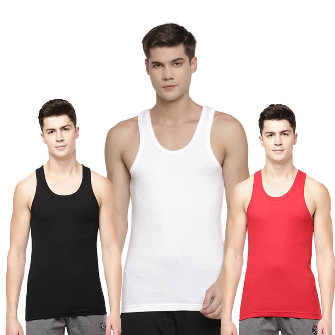 Macroman M-Series Super Stretchable Premium Cotton Men's Body Fit Vest| Size- XL (Pack of 3)