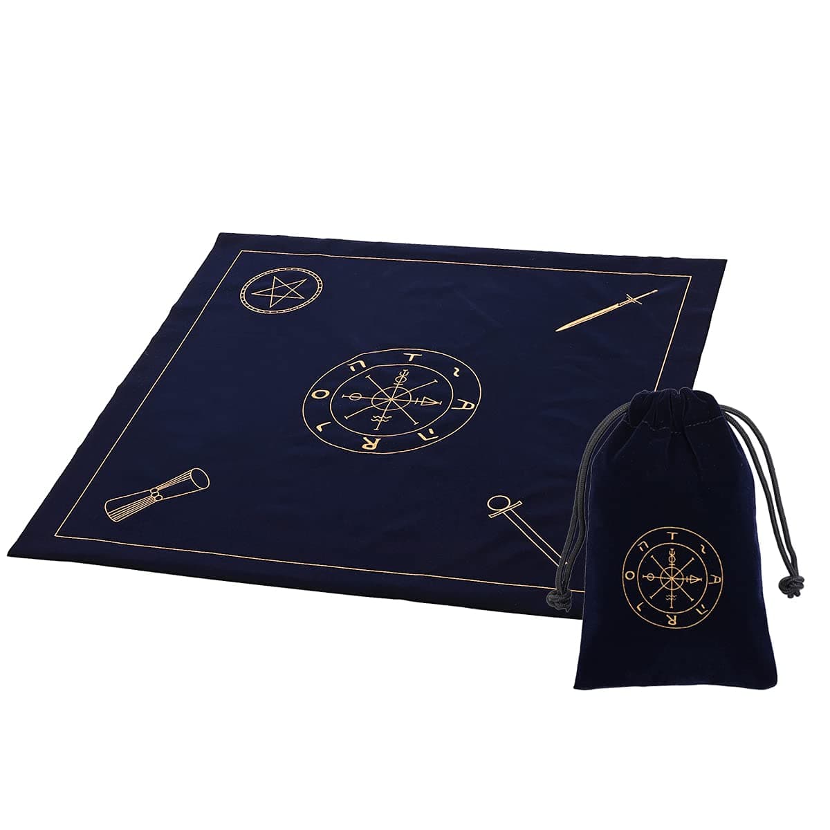 BLESSUME Altar Tarot Card Table Cloth with Tarot Bag Divination Wicca Velvet
