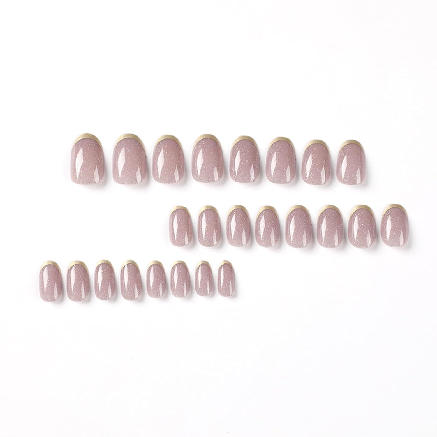 Kriga 24 Reusable Artificial Fake Nail Set| Brown Color With Cat Eye Shine Press On Nails Oval Shape Glossy Nails| Lightweight & Long Lasting| Quick Fix For Festivals & Special Occasions