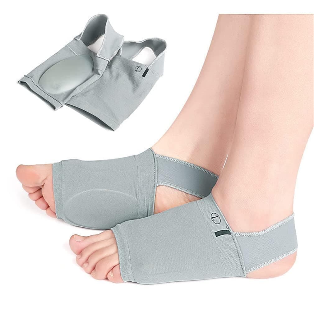 QUIQSHIPP Cotton Flat Arch Support For Men & Women,Medial Arch Support For Flat Correction Sleeve With Cushion,Leg Pain Relief,Foot Care For Slippers Foot Arch Socks (S size)