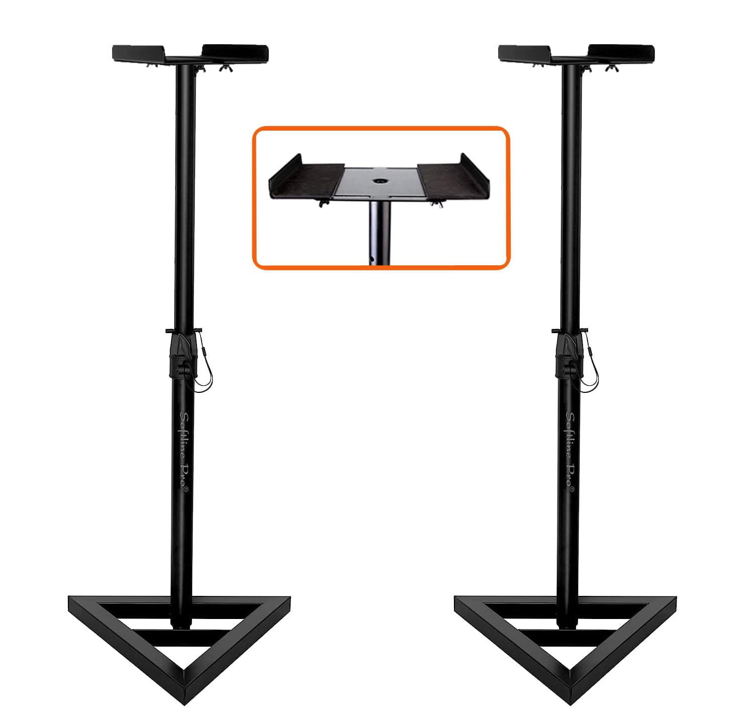 Softline Pro SP08 VP Heavy Duty Studio Monitor Stand Adjustable Top Plates (Set of 2)