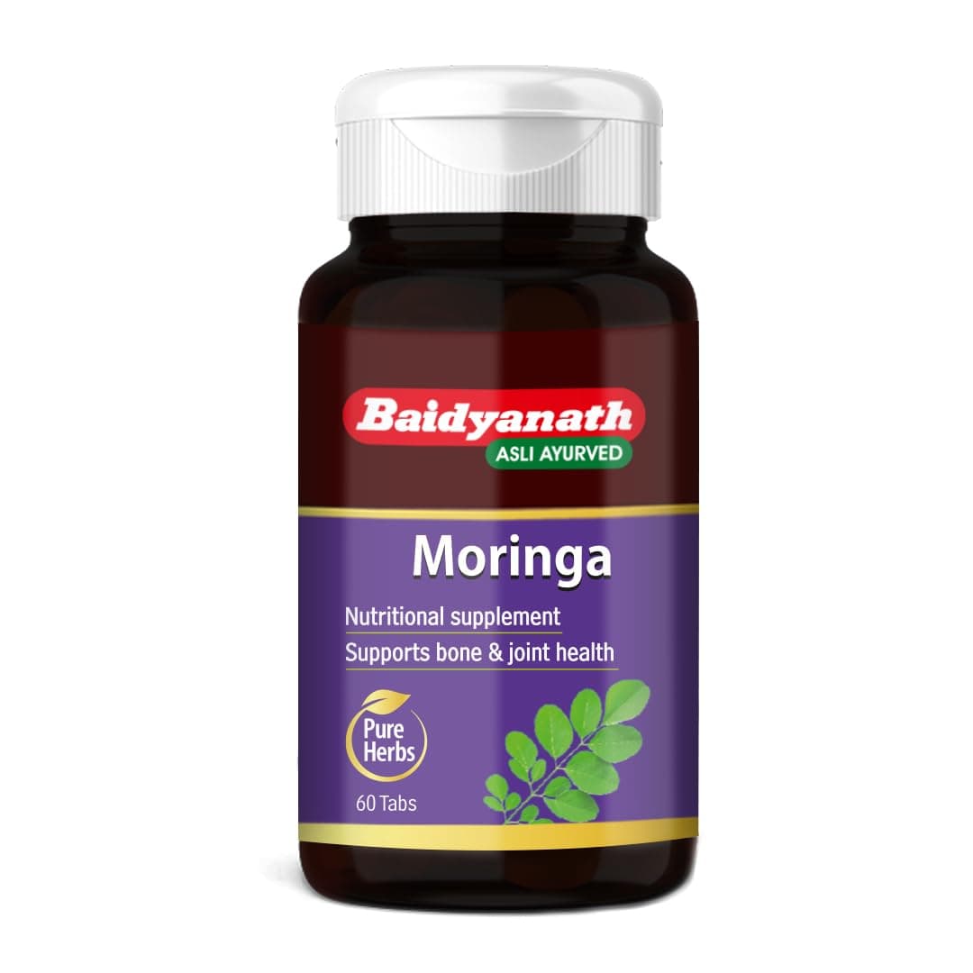 Baidyanath Moringa - 60 Tablets | Gives Natural Energy & Nutrients | Daily Nutrition, Bone & Joint Support, Energy & Metabolism | Pure Moringa Leaf Extract |