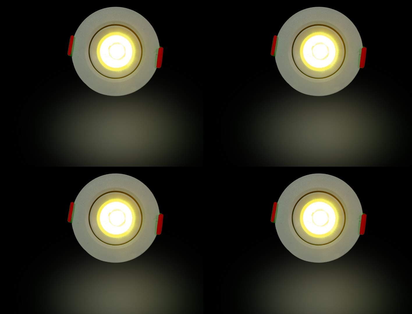 D'Mak Cob LED Light for Ceiling, 3-Watt Cob Light,Energy Saving Warm White Light for Home, Fancy Round Lights Need No False Ceiling Pack of 4,Plastic