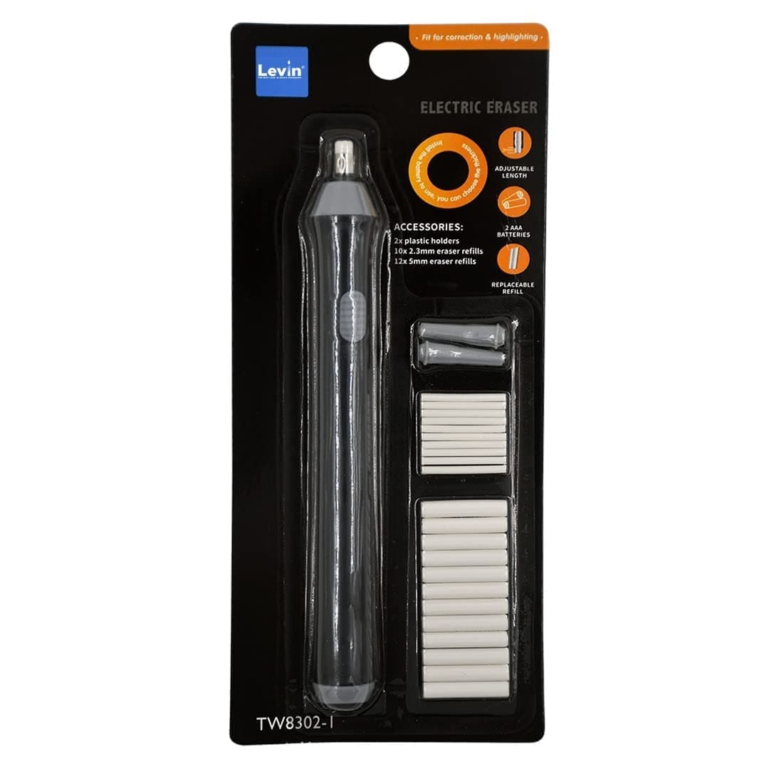 GOODIEBOX Electric Battery Operated Automatic Pencil Eraser with 22 Eraser Refills Used for Pencil Drawing, Learning, Office, Architectural Art, etc.