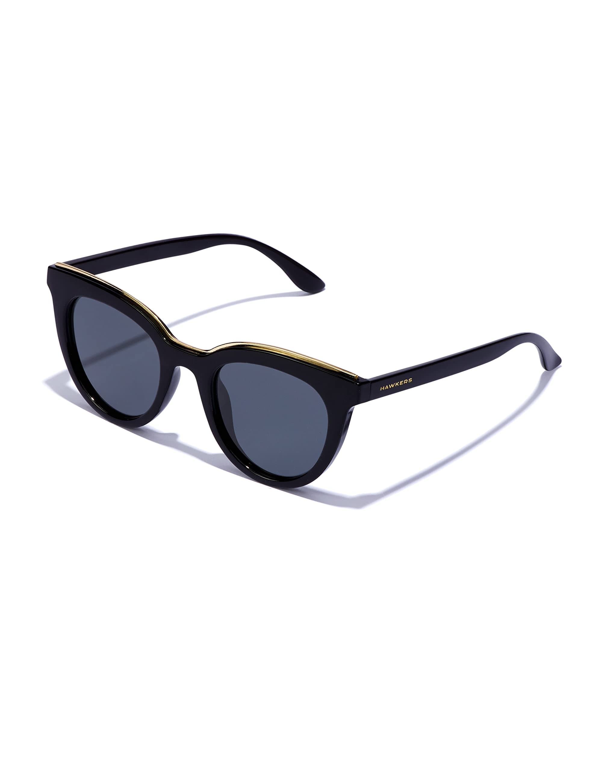 Hawkers Women's Black Cateye Polarized | 100% UV Protection (UV 400) Grey Lens Small Sunglass - HBEL22BGTP