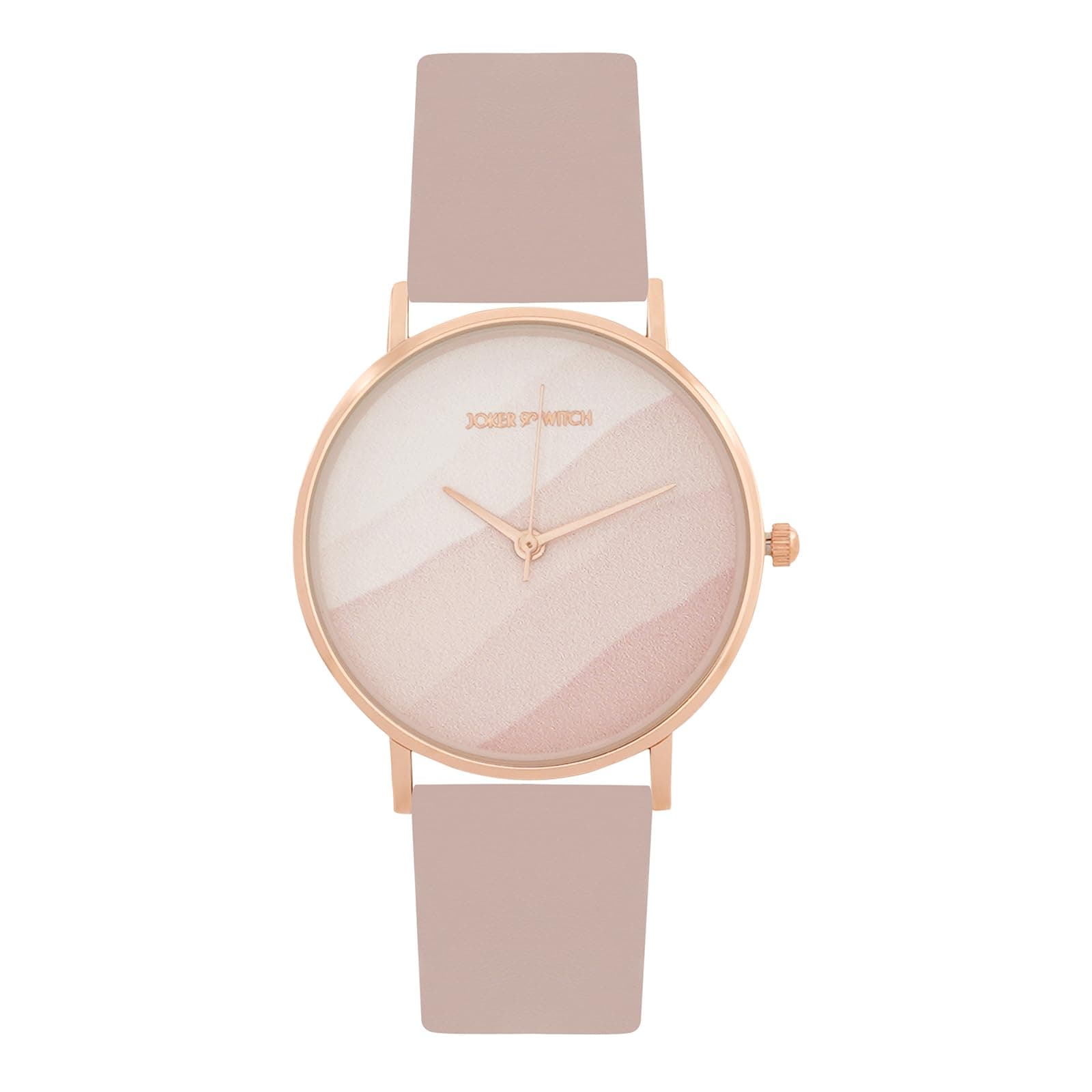 Joker & Witch Women Vibrant 36mm Pink Dial 18mm Faux Leather Watch