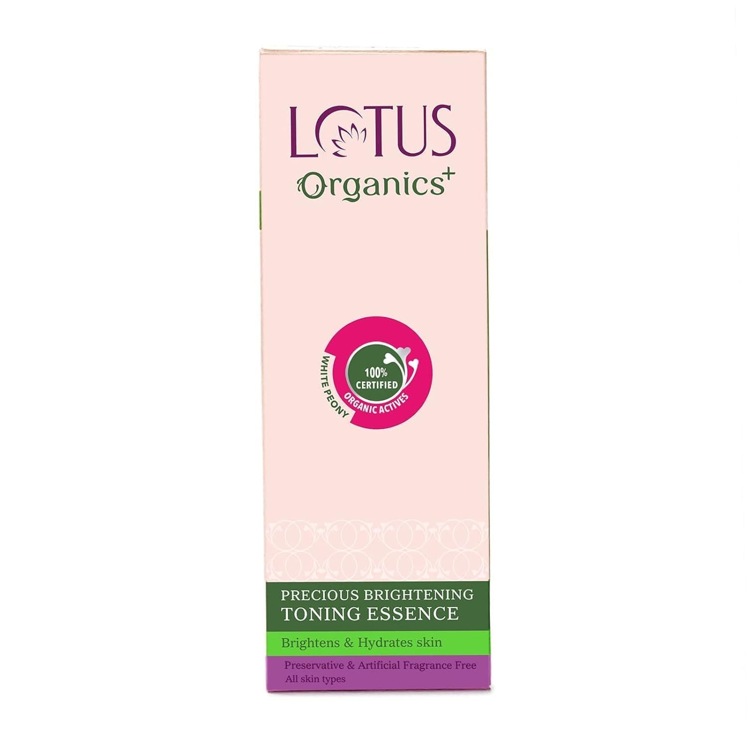 Lotus Organics+ Precious Brightening Toning Essence | 100% Certified Organic White Peony | Minimises Pores & Restores Skin's pH Levels | Sulphate & Paraben Free Face Toner | All Skin Types | 50ml