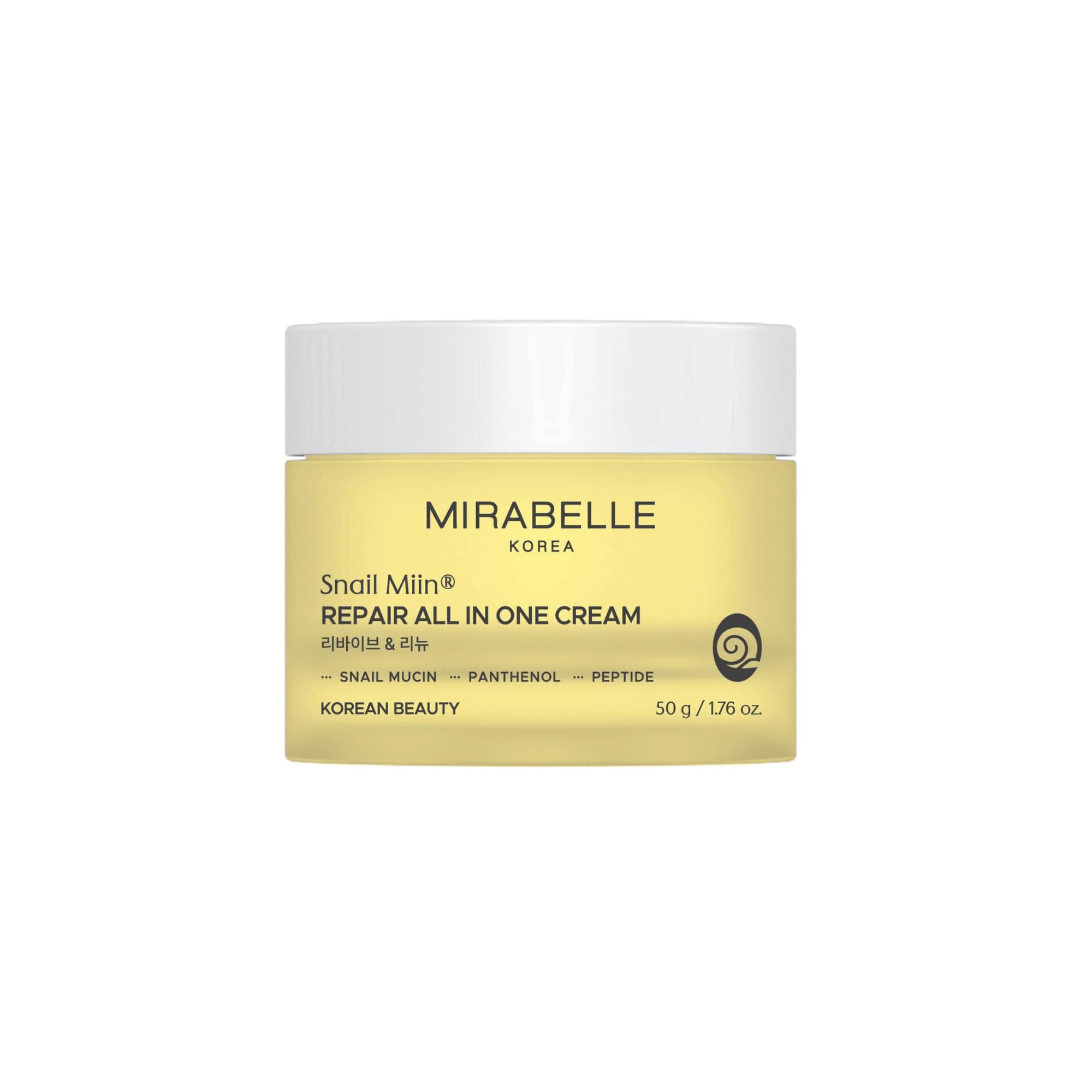 Mirabelle Korea Snail Miin Repair All-In One Moisturizing Cream With Peptides | For Skin Repair, Anti-Aging & Fades Dark Spots | Lightweight, Non-Greasy | Korean Skin Care Products | For All Skin Types 50g