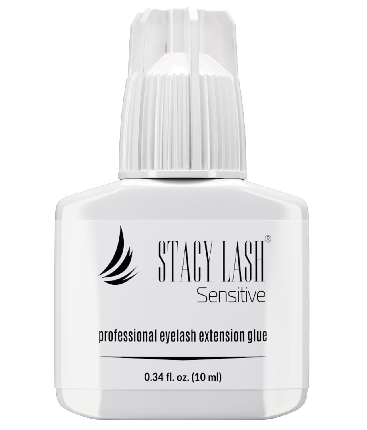 Sensitive Eyelash Extension Glue Stacy Lash (0.34 fl.oz / 10 ml) / Low Fume / 5 Sec Drying time/Retention - 5 Weeks/Professional Use Only Black Adhesive/Individual Semi-Permanent Eyelash Extensions