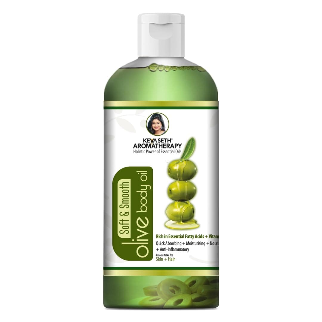 KEYA SETH AROMATHERAPY Soft and Smooth Fairness Body Oil Nourishing Skin Treatment with Pure Olive, Sandalwood, Almond and Saffron 400ml