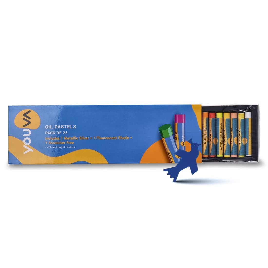 YOUVA Navneet Oil Pastels For Kids And Beginners|For Drawing And Colouring|Silver