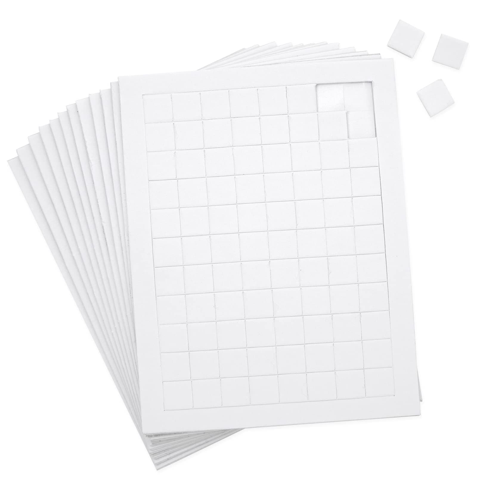 Adhesive Foam Square Mount - Total 1056-Piece Dual-Adhesive 3D Pop Dots, 0.4-Inch 3D Foam Tape for Craft DIY Art, Scrapbooking, Cardmaking, Office Supplies, 12-Pack Mounting Squares