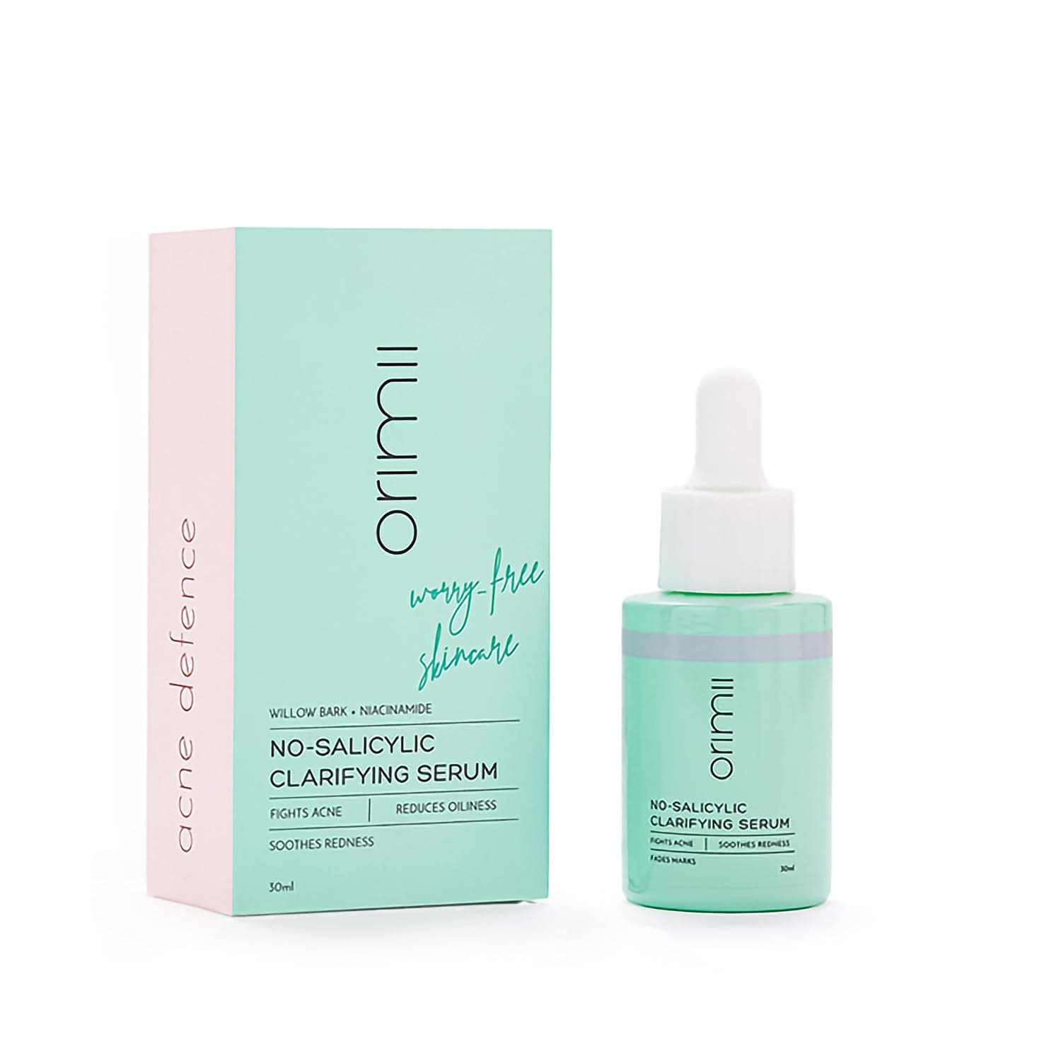 Orimii No Salicylic Face Serum For Acne Prone Skin | With Chamomile & Ceramides | Lightweight Anti Acne Clarifying Serum WITHOUT Salicylic Acid | Fragrance Free, Pregnancy Safe (30ml)