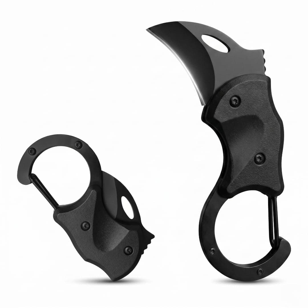 VIRUCHHA Mini Folding Utility Tool Keychain with Carabiner Clip for Everyday Use
