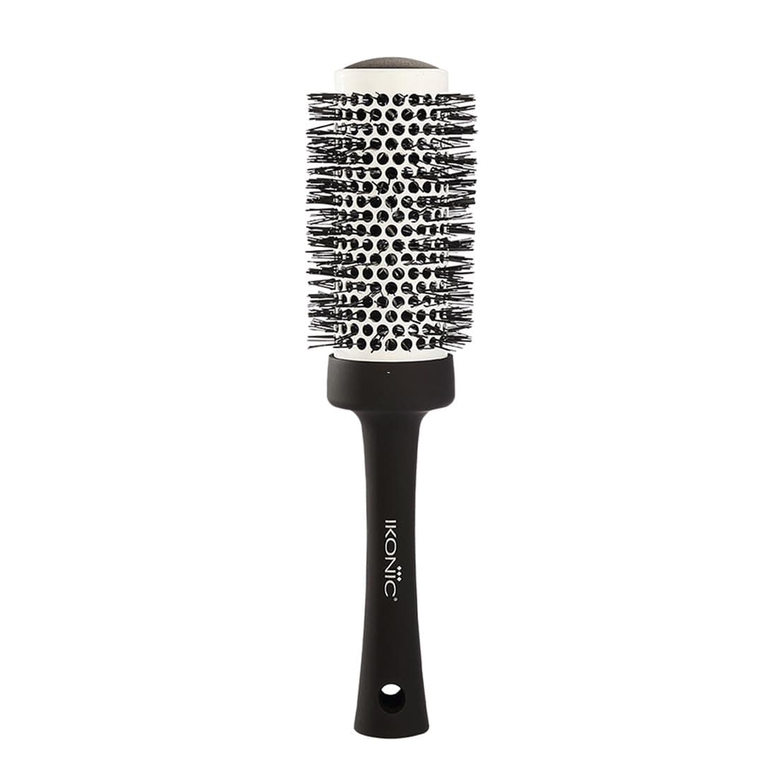 Ikonic Professional Blow Dry Hair Brush with Ionic Techonology for Frizz-Free Styling, Curling, Volumizing & Waves for Women & Men, All Hair Types, Salon & Personal Use - BDB 43 BLACK + WHITE