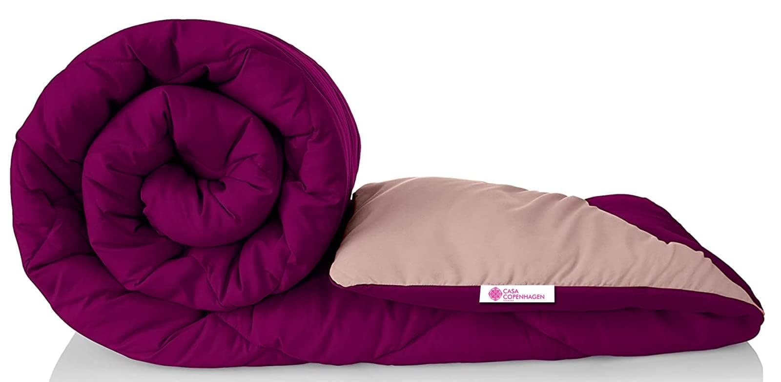 Casa Copenhagen 200 TC Soft Microfibre Reversible Comforter Double Bed -Plum Purple and Moody Mauve