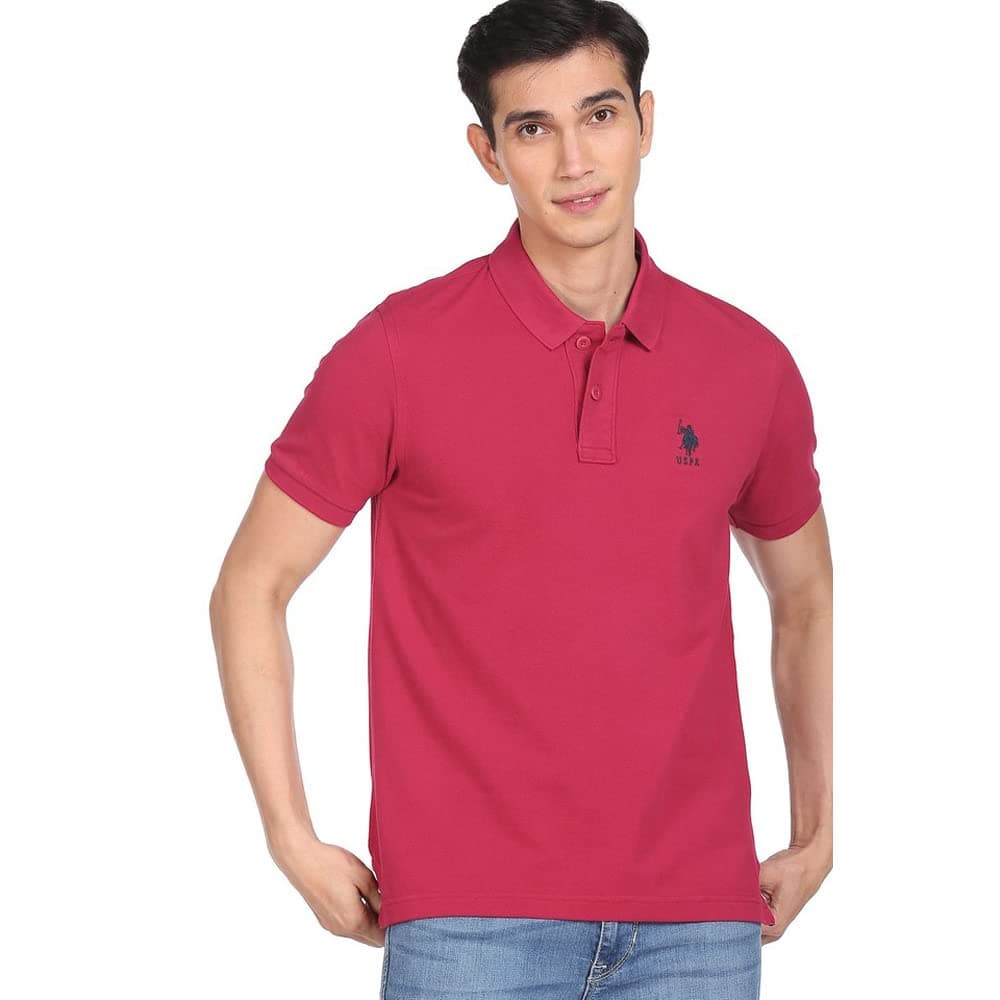U.S. POLO ASSN. Men's Regular Fit T-Shirt USTSHC0003 Wine L