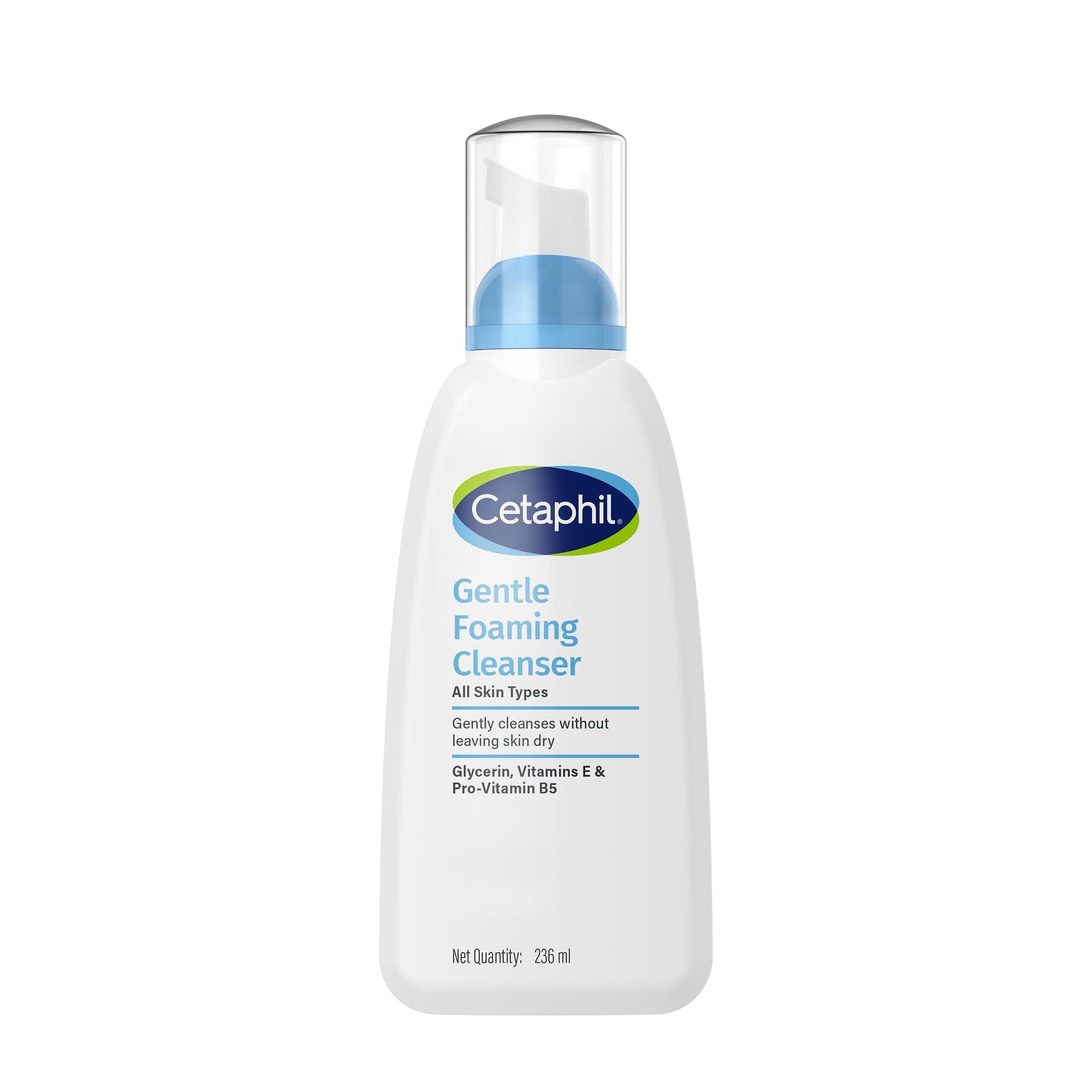 Cetaphil Foaming Face Wash, Gentle Foaming Cleanser For All Skin Types - 236 Ml| Foaming Face Wash With Vitamin E, B5| Dermatologist Recommended| Paraben, Sulphate Free