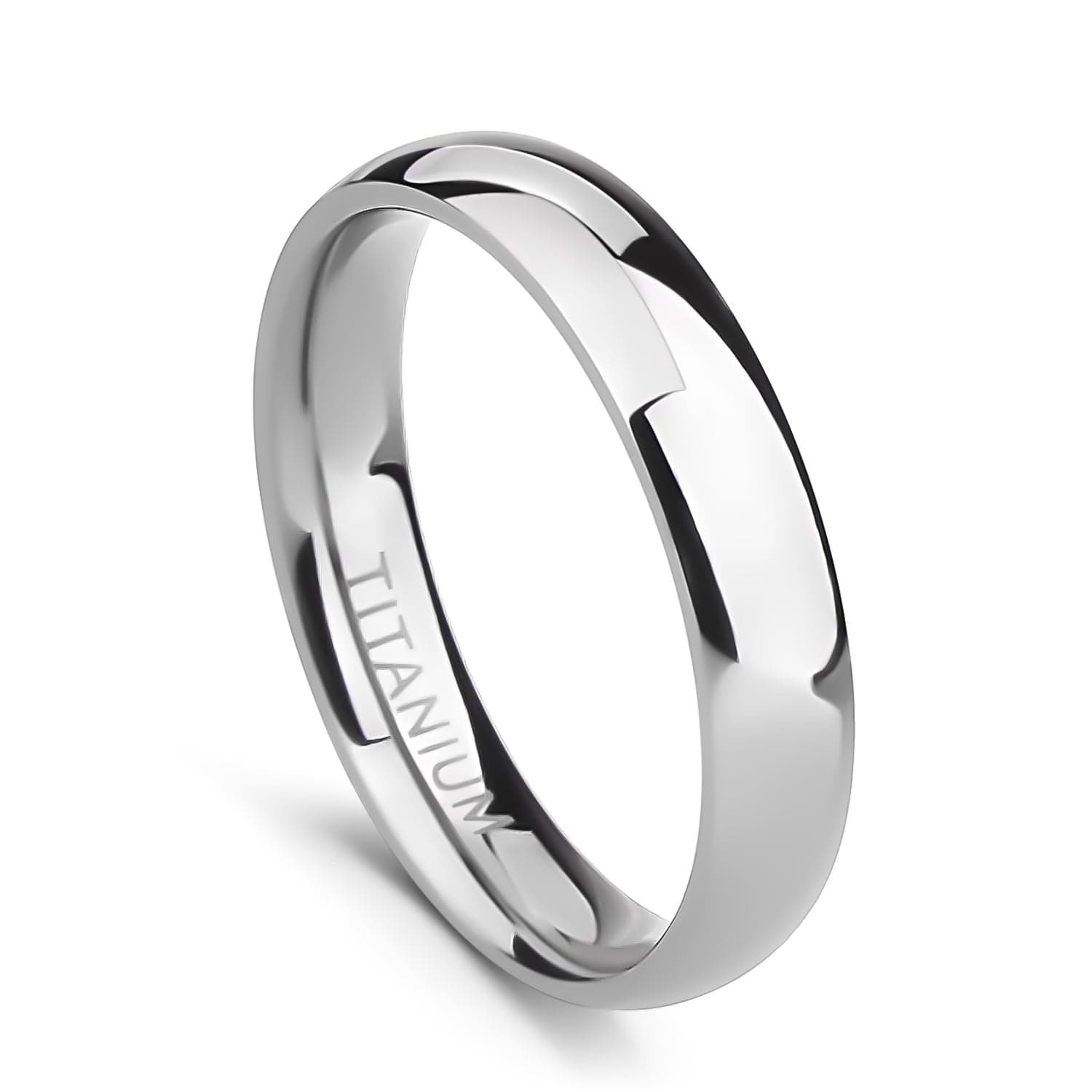 TIGRADE 2mm 4mm 6mm 8mm 10mm Titanium Ring Plain Dome High Polished Wedding Band Comfort Fit Size 3-15, Metal, No Gemstone