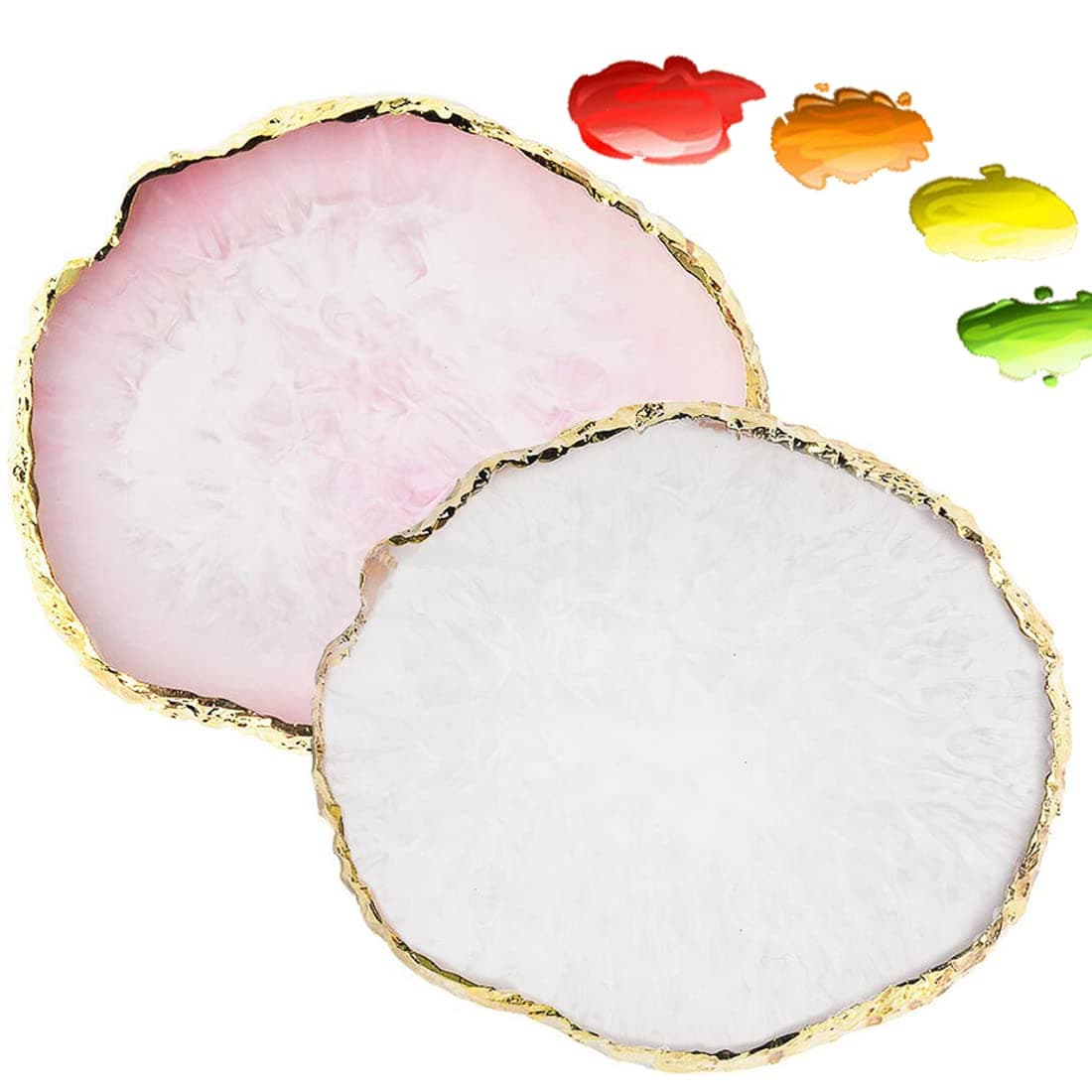 Resin Art Palette - Painting Mixed Color Palette With Gilded Edge for Nail Gel Color Makeup Display Board