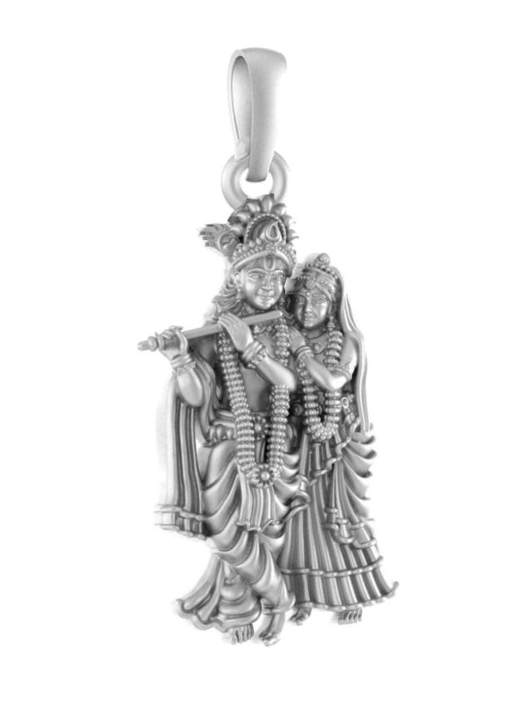 Akshat Sapphire Sterling Silver (92.5% purity) God Radha Krishna (Big Size) Pendant for Men & Women Pure Silver Lord Radha Krishna (Big Size) Locket for Good Health & Wealth