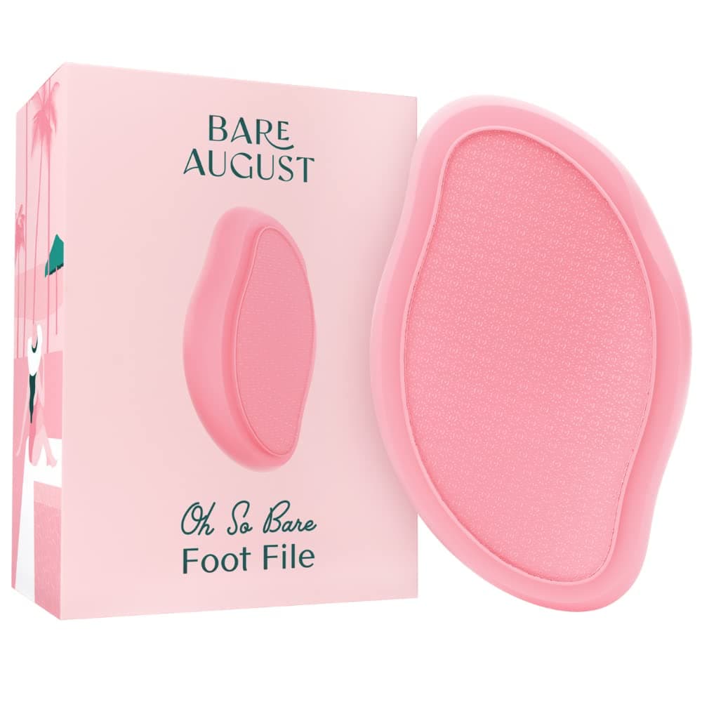 Bare August Glass Foot File Callus Remover for Feet - Heel Scraper & in Shower Foot Scrubber Dead Skin Remover - Pedicure Foot Buffer for Soft Feet