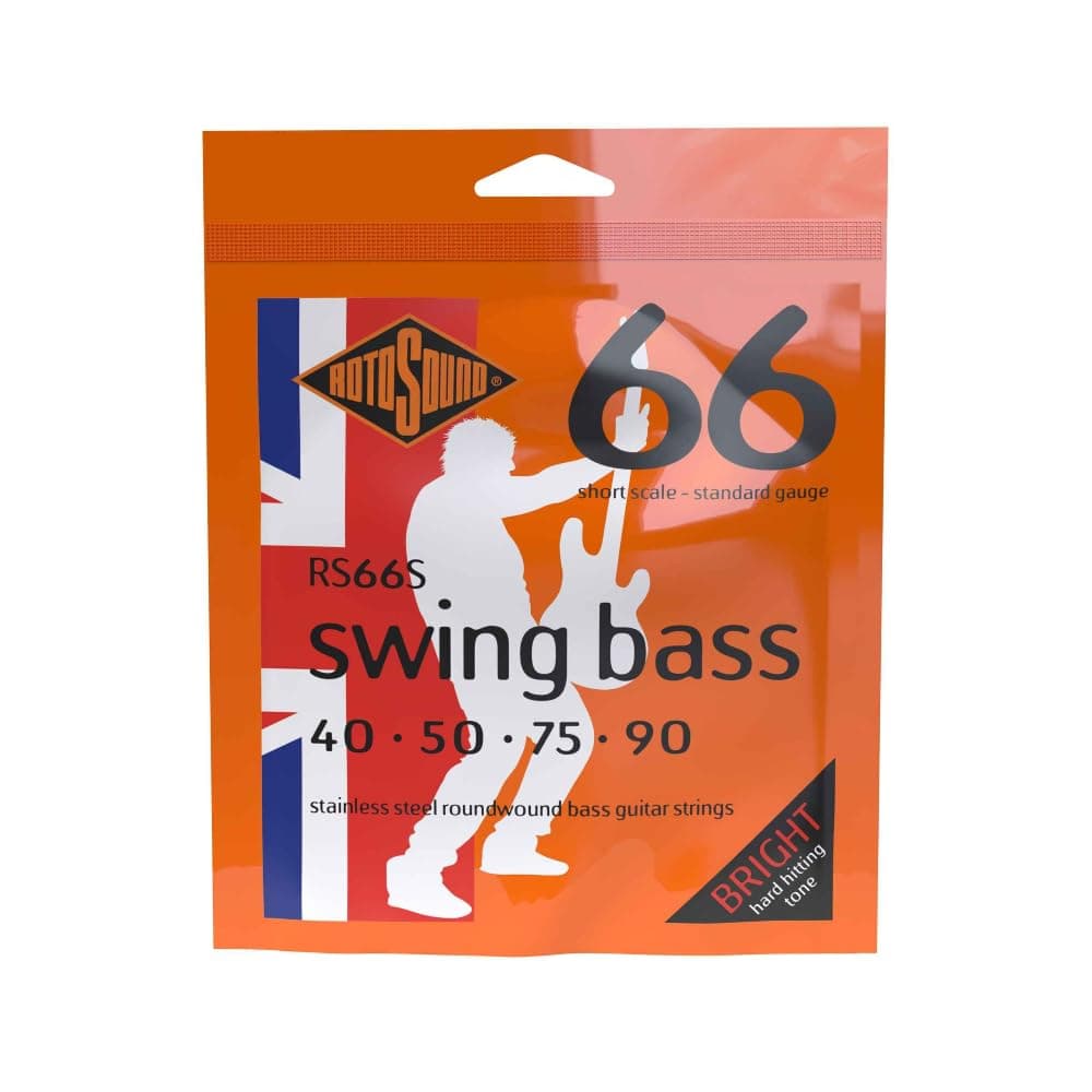Rotosound RS66S Swing Bass 66 Stainless Steel Short-Scale Bass Guitar Strings (40 50 75 90)