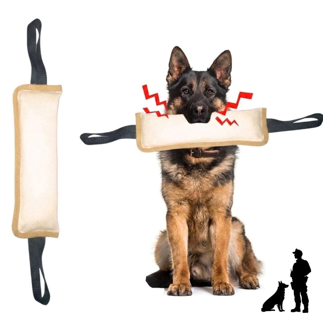 Vama Dog Training Bite Tug – Dual Handle Durable Bite Toy (12 x 4 Inch) for PSA, IGP & Working Dogs -Obedience & Bite Work