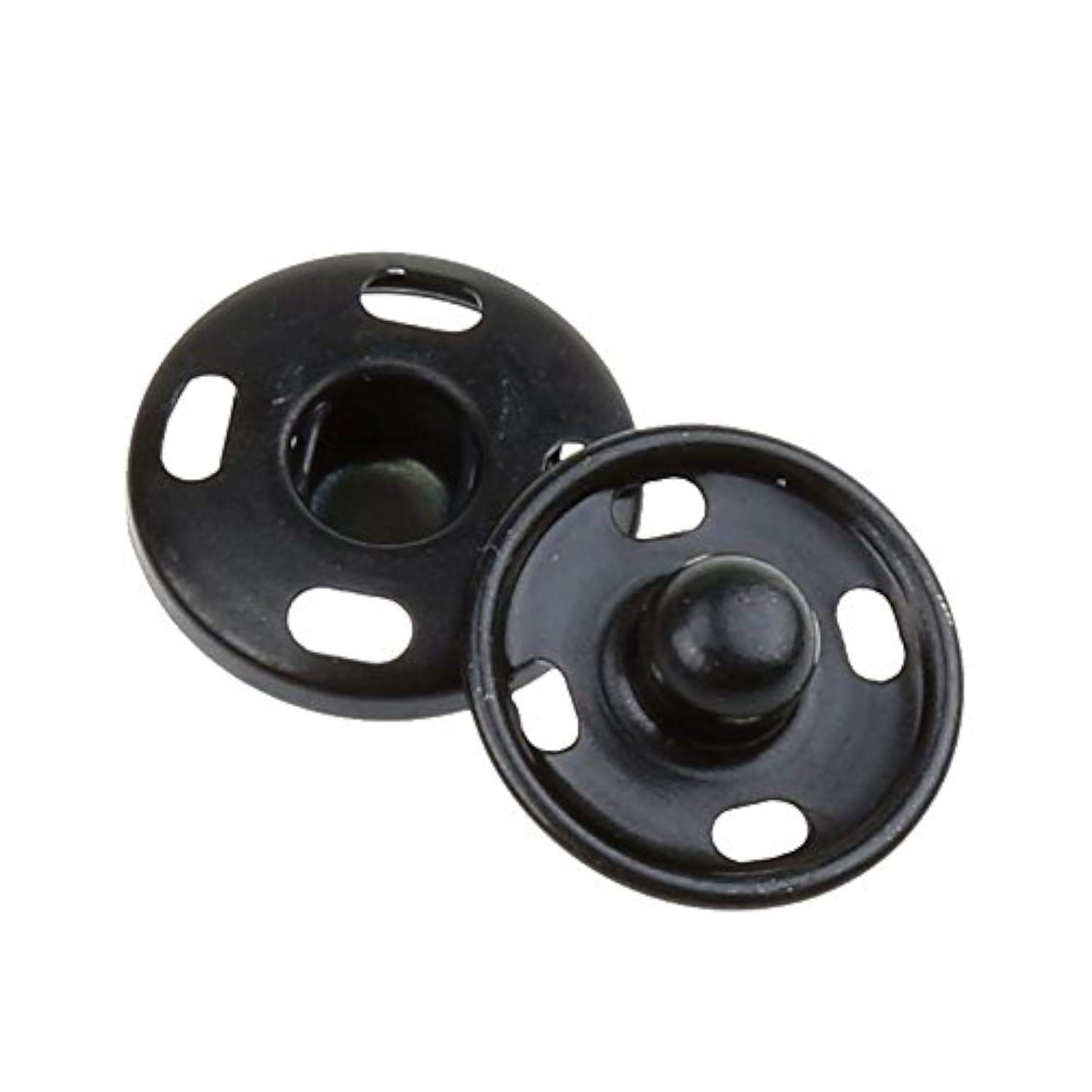 COTOWIN COTOWIN Sew-On Snaps,Black Press Buttons,Pack of 10,15mm