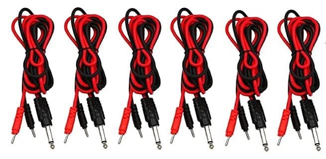 NARAYANI TRADERS Professional TENS Machine Lead Wires (Pack of 6) – 1.5 Meter High Conductivity Copper Wires – Universal 2mm Pin Connector for TENS, EMS, IFT & Muscle Stimulators – Heavy Duty Replacement Cables