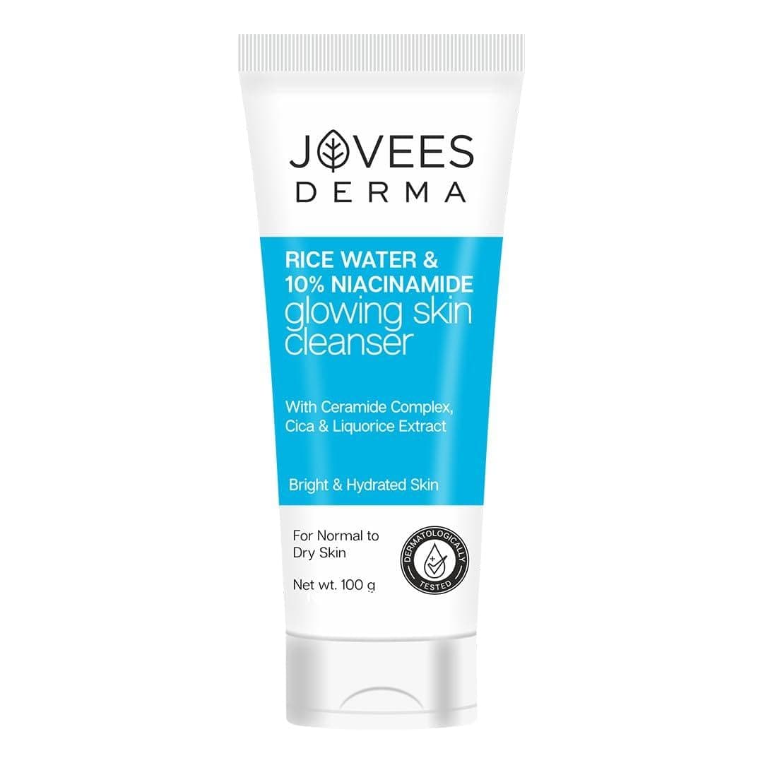 Jovees Derma Rice Face Wash With Rice Water & Niacinamide For Glass Skin,Brightens,Helps Fade Blemishes & Even Tone,Softens & Smoothens Skin,Gentle For All Skin Type,For Unisex,100G