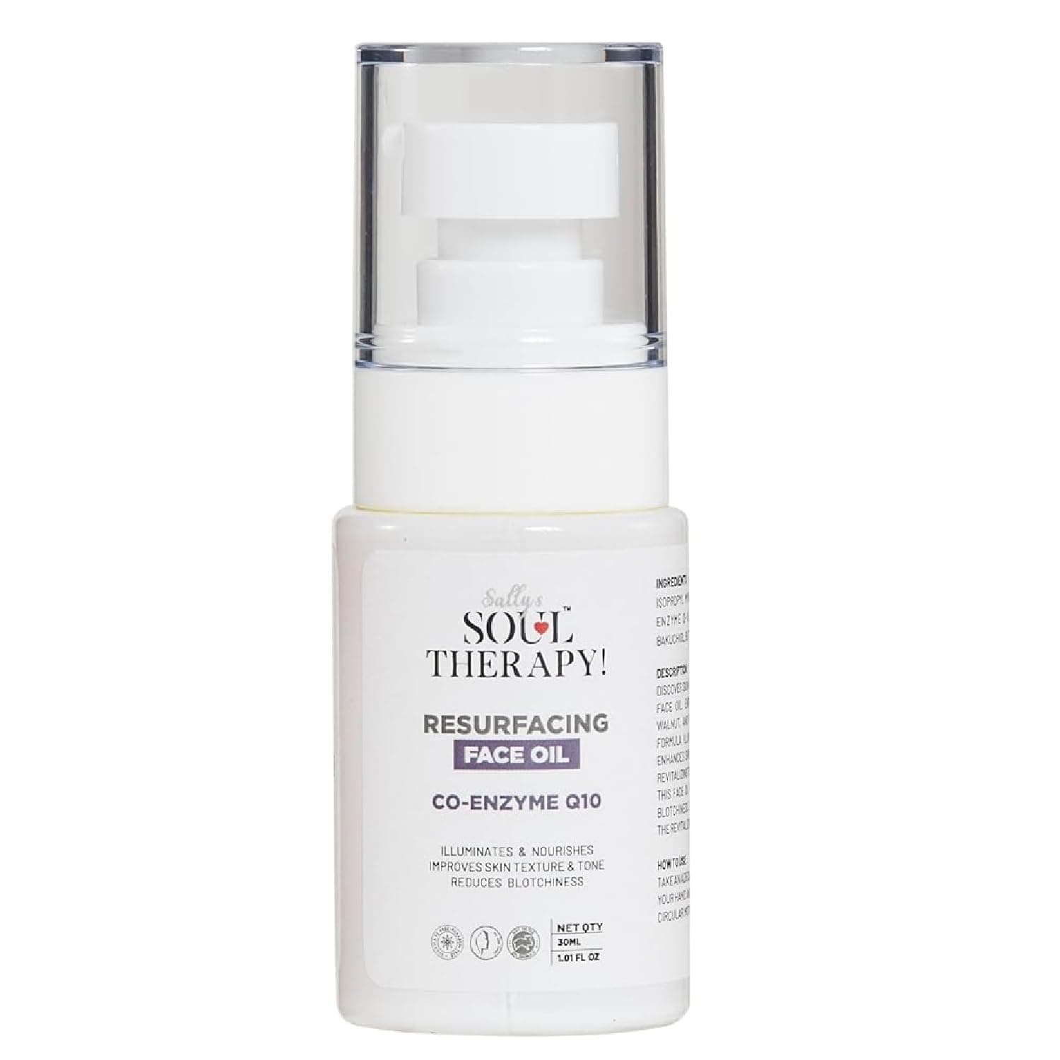 Sally's Soul Therapy Resurfacing Face Oil with Brightening & Nourishing Formula ( 30ml) | Dermatologist Tested Lightweight, Non-Greasy, Deep Hydration | Evens Skin Tone, Smooths Texture & Targets Discoloration