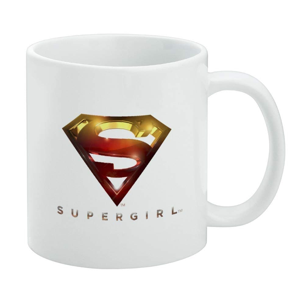 Supergirl TV Series Logo Ceramic Coffee Mug, Novelty Gift Mugs for Coffee, Tea and Hot Drinks, 11oz, White