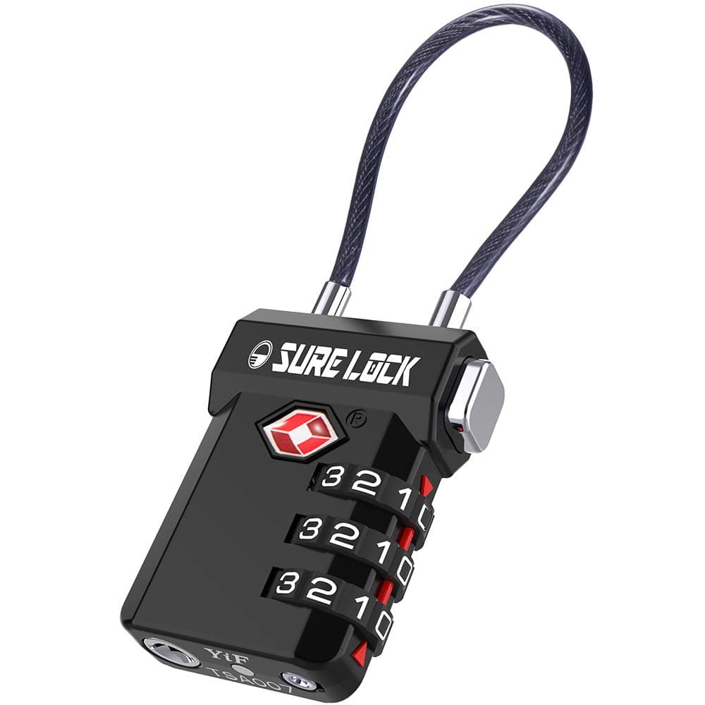 SURE LOCK TSA Compatible Travel Luggage Locks, Inspection Indicator, Easy Read Dials
