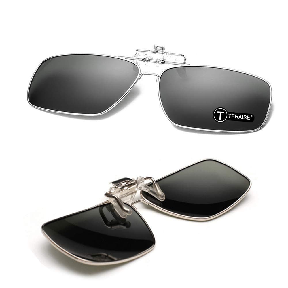 TERAISE Polarized Clip-on Sunglasses with Flip Up Function Suitable Driving Sports…, Aa-black, Medium